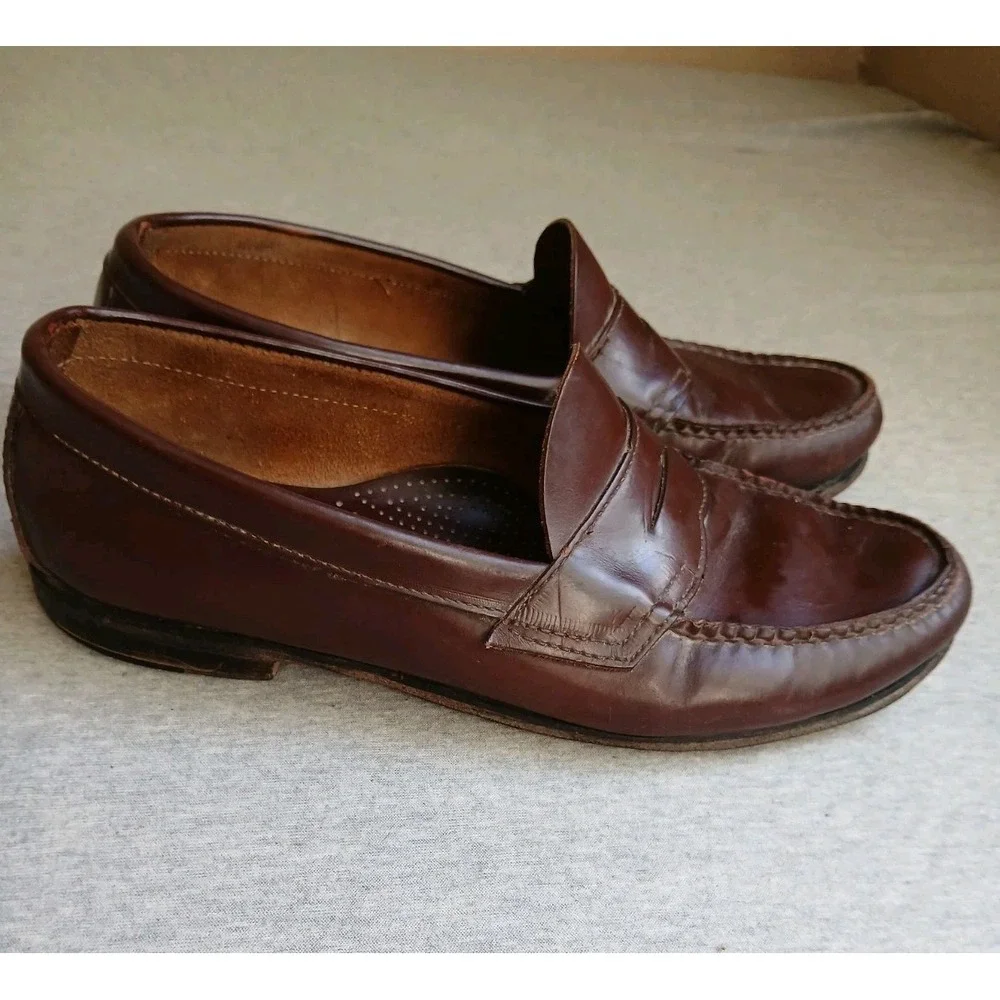 Bass Weejuns Mens 10.5 D Leather Oxblood Loafers Casual Work Dress Slip On